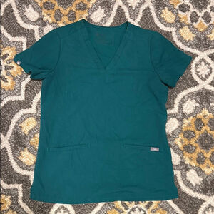 Figs Casma Three-Pocket Scrub Top Green XS